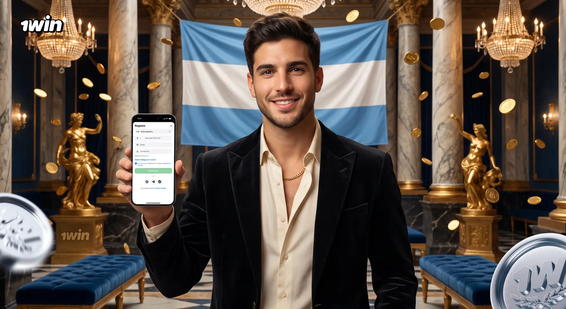 Ingreso al perfil de 1win desde Argentina